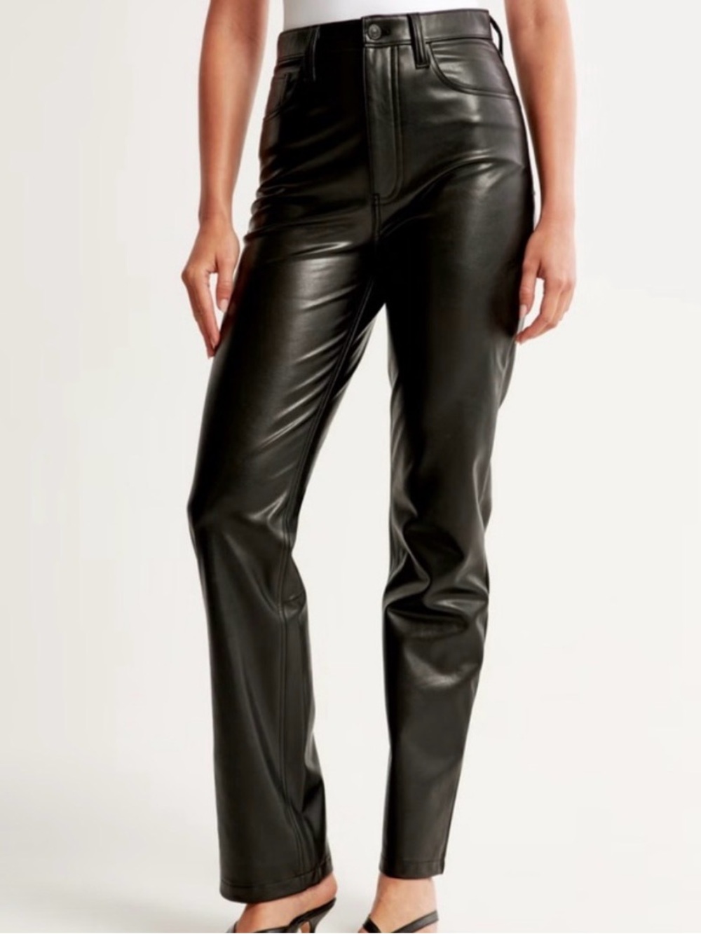 Abercrombie & Fitch Straight Leg Leather Pants